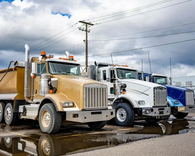 Commercial fleet trucks operating under DOT safety and compliance standards